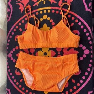 NWT CUPSHE Vibrant Orange Bikini Set size S